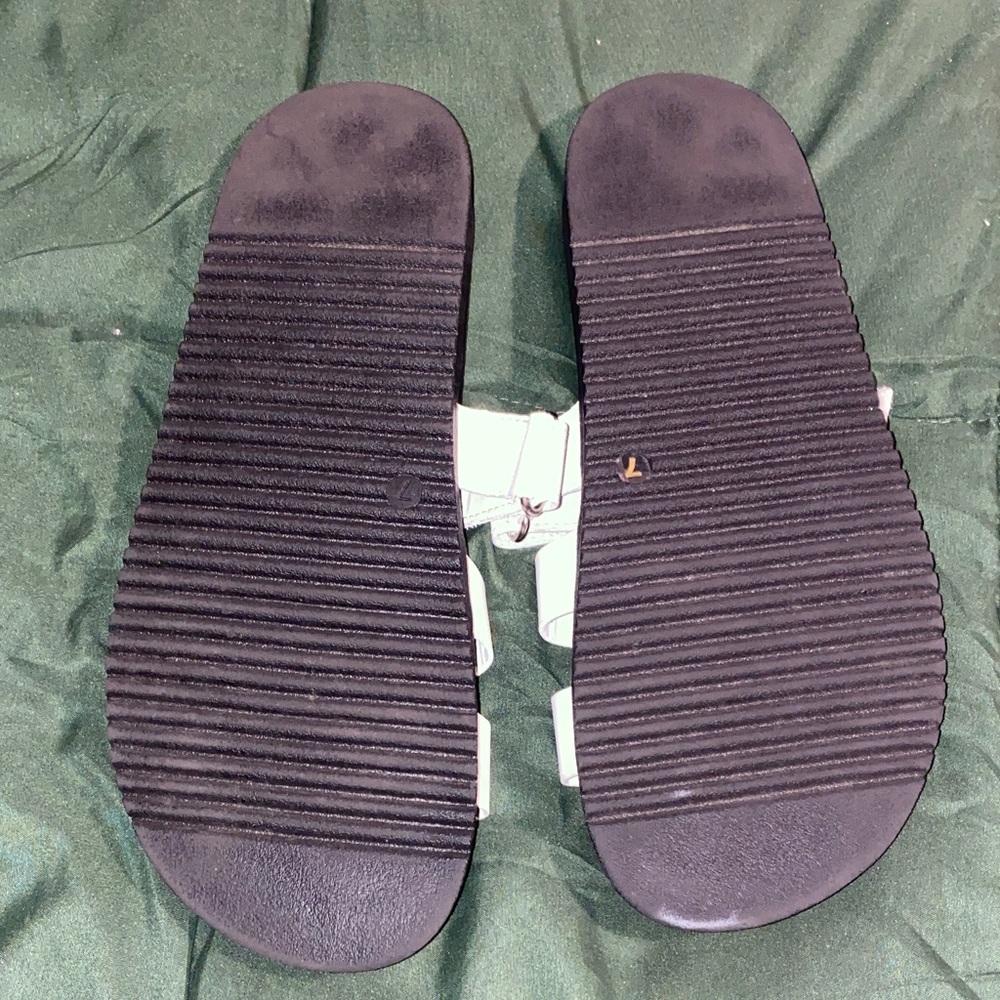 Steve Madden Black and White Double-Strap Slide Sandals - Picture 2 of 3